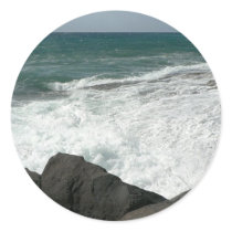 Wave Breaking On Big Rocks Stickers