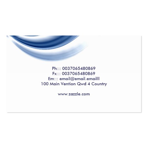 wave business card design (back side)