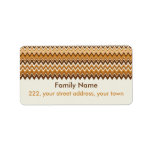 Wave Chevron Brown Address Label