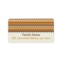 Wave Chevron Brown Address Label