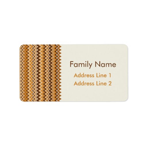 Wave Chevron Brown Personalized Address Label