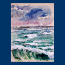 Wave Crash beach art gifts posters