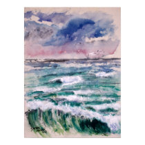 Wave Crash beach art gifts posters by dereklovessheila Wave Crash beach art gifts posters
