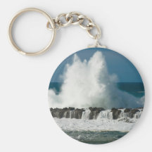 Wave Crashing over Shark's Cove Key Chains