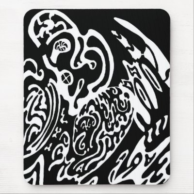 "Wave Creature" digital abstract Mouse Pads by RLMdesignes