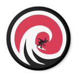 Wave Hound Button Magnet