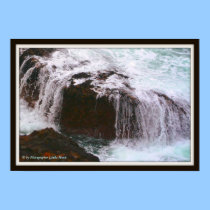 Wave over rock posters