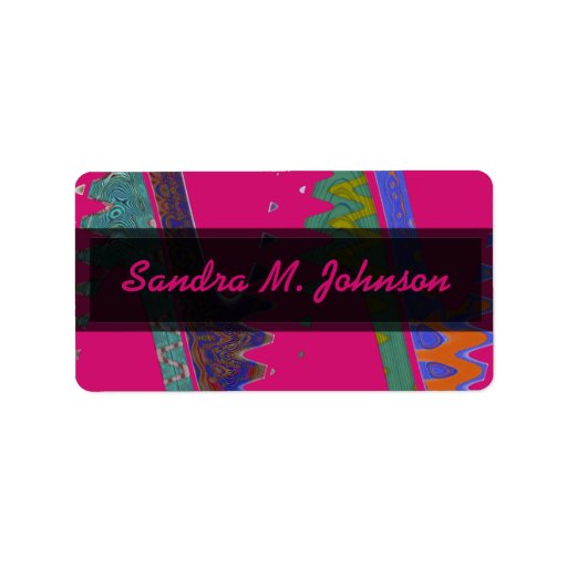 wave pink address label