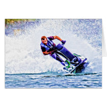 Wave Runner Spray Greeting Card
