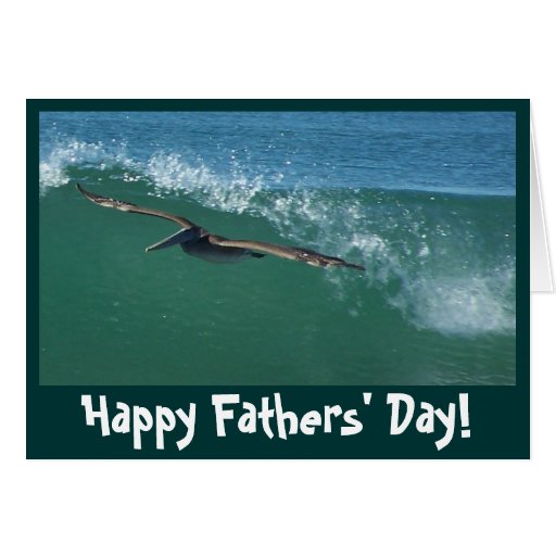 Wave Surfing Pelican Fathers' Day Card Zazzle