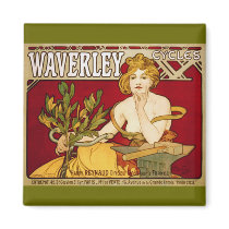 Waverley Cycles - Art Nouveau - Alphonse Mucha magnets