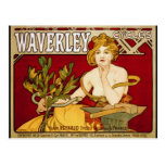 Waverley Cycles - Art Nouveau - Alphonse Mucha Post Cards