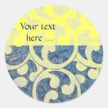 WAVES,blue yellow Sticker