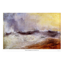 Waves breaking against the wind by Joseph Turner posters