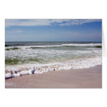 Waves Crash on the Sandy Beach Greeting Cards