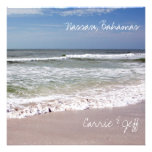 Waves Crash on the Sandy Beach Custom Invitations