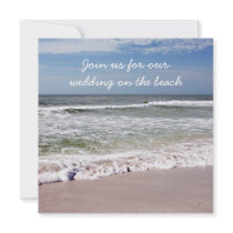 Waves Crash on the Sandy Beach Invitation
