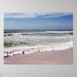 Waves Crash on the Sandy Beach Posters