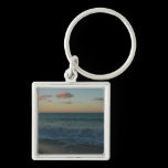 Waves Crashing at Sunset Keychain