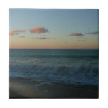 Waves Crashing at Sunset Tile