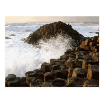 Waves Crashing onto Pilings Post Card