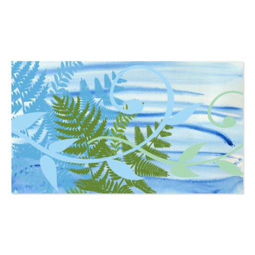 Waves & Ferns Profile Card Business Card Template (back side)