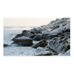 Waves Hitting Large Rocks on the Shore Business Card Template