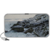 Waves Hitting Large Rocks on the Shore Laptop Speakers