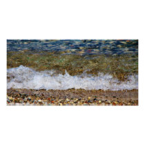 Waves Hitting the Beach Shore Customized Photo Card