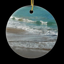 Waves Lapping on the Beach Ornament ornaments