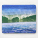 Waves of Green and Blue Mouse Pads