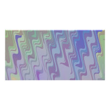 Waves of Green and Purple Photo Card