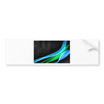 Waves of Light Green Against A Sliver Black Base Bumper Stickers