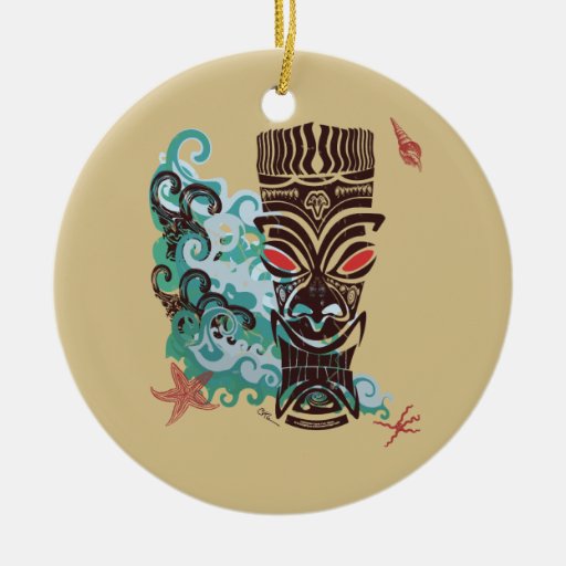 waves of tiki christmas tree ornament zazzle waves of tiki christmas tree ornament zazzle