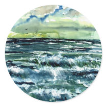 waves seascape art collectible stickers