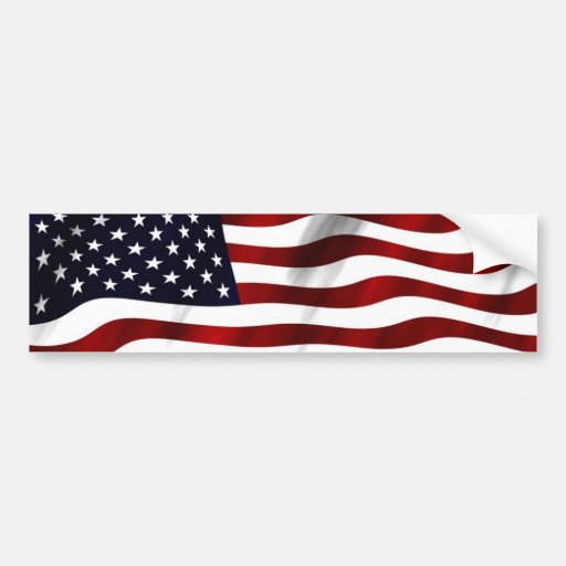 Waving American Flag Car Bumper Sticker Zazzle