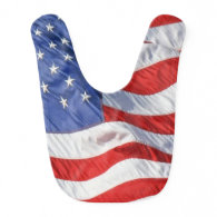 Waving American Flag Patriotic Baby Bib