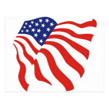 Waving American Flag Post Card