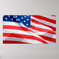 Waving American Flag Poster