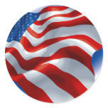 WAVING AMERICAN FLAG STICKERS