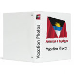Waving Antigua & Barbuda Flag with name in Russian 3 Ring Binder