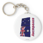 Waving Australia Flag with name in Russian Key Chains