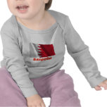 Waving Bahrein Flag with name in Russian T Shirts