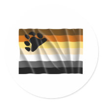 Waving bear pride flag stickers