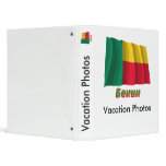 Waving Benin Flag with name in Russian 3 Ring Binders