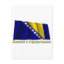 Waving Bosnia & Herzegovina Flag, name in Russian Post Card