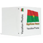Waving Burkina Faso Flag with name in Russian Vinyl Binder