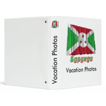 Waving Burundi Flag with name in Russian Vinyl Binders