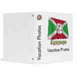 Waving Burundi Flag with name in Russian Vinyl Binders
