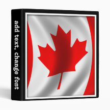 Waving Canadian Flag 3 Ring Binder